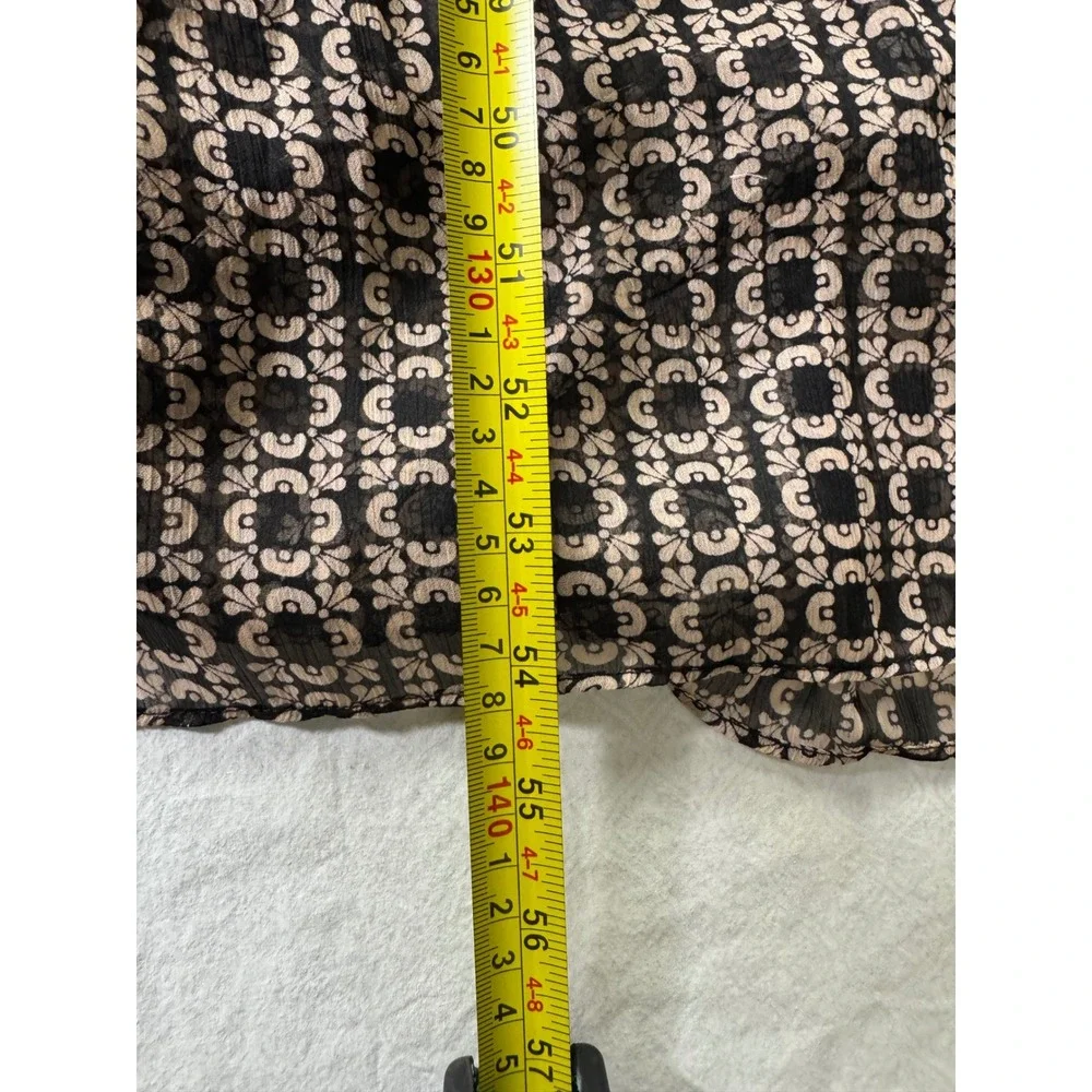 MISA Los Angeles Geometric Print Tiered Maxi Dress Flutter‎ Sleeve Collared XS/S - Picture 5 of 8